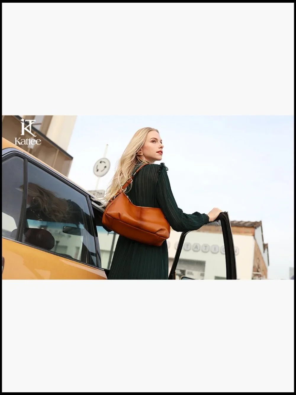 Vintage Soft Leather Hobo Handbag Top Handle Shoulder Bag Classic Room Purse